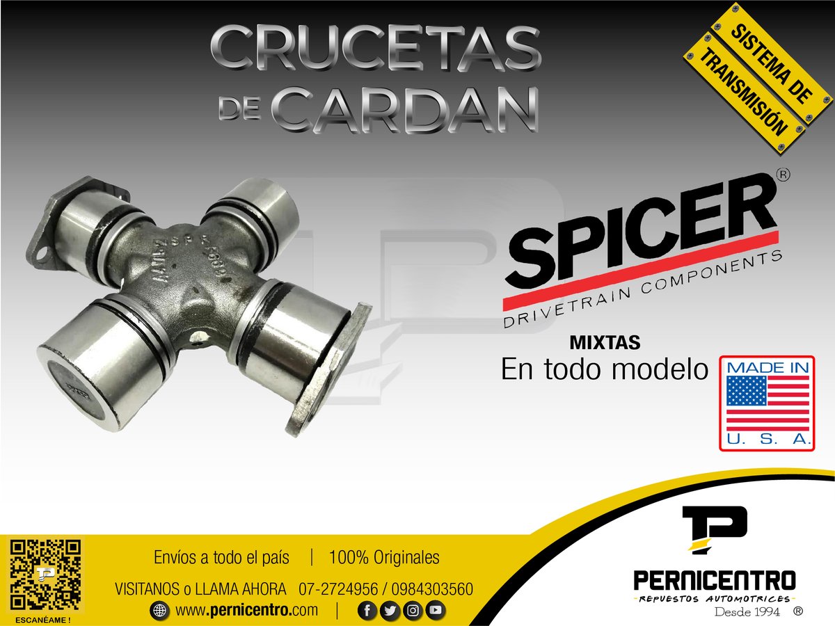 𝐂𝐑𝐔𝐂𝐄𝐓𝐀𝐒 𝐃𝐄 𝐂𝐀𝐑𝐃𝐀𝐍 | 𝐏𝐄𝐑𝐍𝐈𝐂𝐄𝐍𝐓𝐑𝐎 Ofrecemos todo  tipo de crucetas, en las mejores marcas. - Spicer - Moog - Bull - GMB -  Toyo . . . Nuevos sistemas de lubricación interna Perfecta distribución de  la grasa Cero desperdicio . . .