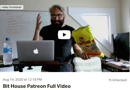 bithousebit's tweet photo. We recently launched a @Patreon with a video. It's a remixed of @onechadbeyond ramblin' for 7 minutes. The original is up, but only on Patreon. So go ahead, help us out and watch Chad ramble off.  #patreon #bithouse #launchvideo

https://t.co/GwQneKHZAQ https://t.co/YW10g5ohCG