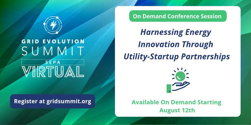 SEPAPower's tweet photo. Learn best practices to bridge the gap between #utilities & #startups + streamline the process of integrating cutting-edge innovations into the #utility business model.
Register for the SEPA #GridSummit to access this on-demand bonus session & more:
https://t.co/MZ73gi8VDB https://t.co/kJ6Bl1qo6X