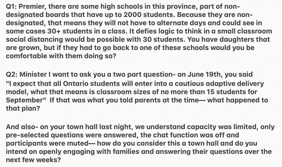 Here are the Q's I was hoping to ask today, which again, were avoided. Frankly, this is getting a bit absurd <a href="/Sflecce/">Stephen Lecce</a> <a href="/fordnation/">Doug Ford</a> <a href="/yelich_ivana/">Ivana Yelich</a> #ONpoli #Onted