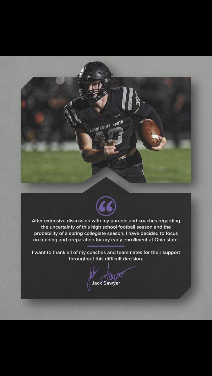 jacksawyer33's tweet image. Thankful for the awesome 3 years playing for Pickerington North. See you soon #BuckeyeNation.