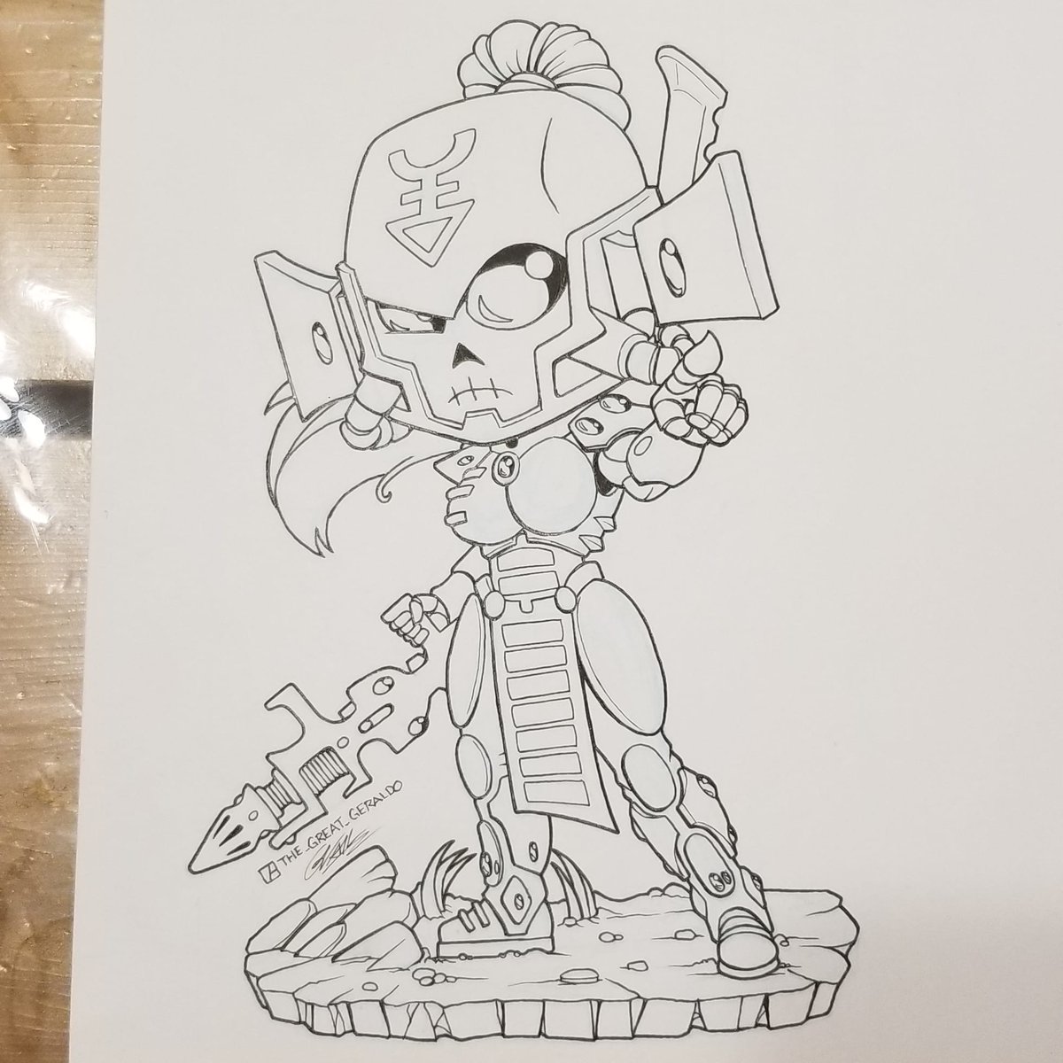 GreatGeraldoArt's tweet photo. The chibi DarkReaper marks her next target.

#darkreaper #eldar #craftworld #warhammer #warhammer40k #wh40k #warhammerart #xenos #chibi #chibiart #chibidrawing #drawing #sketch #sketchbook #illistration #illustrationdrawing #penandink #lineart #comicart https://t.co/bBY8zyzYNE