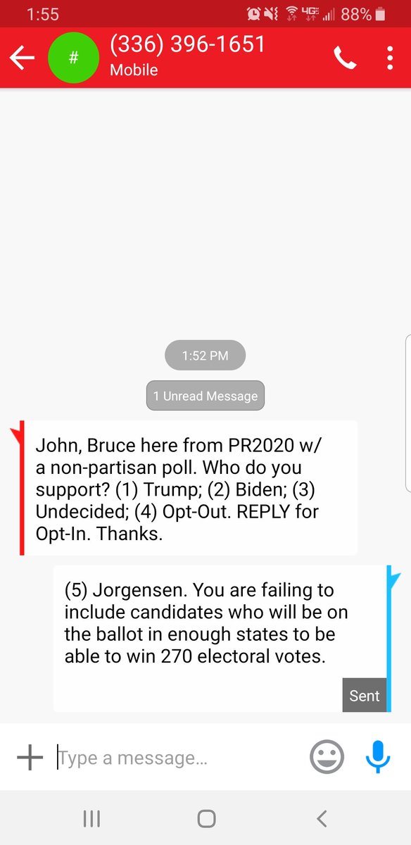 tommyp20's tweet photo. So ridiculous, debate threshold needs to be changed from 15% polling to being on the ballot in at least 40 states. @Jorgensen4POTUS @HowieHawkins @debates @OpenTheDebates #LetHerSpeak #endtwopartysystem #Election2020 #JoJorgensen2020 https://t.co/rXb5M4RRCt