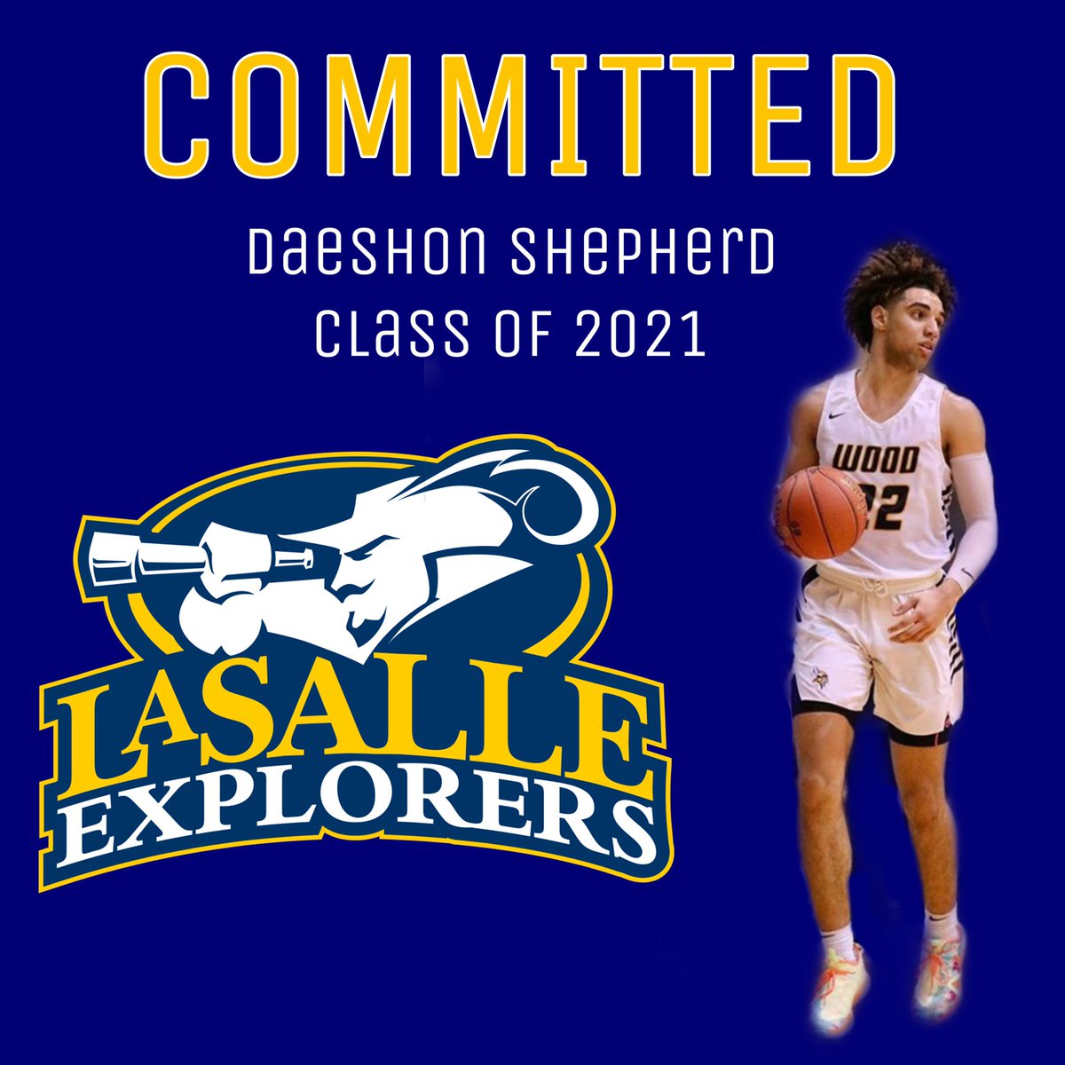 WoodBoysBball's tweet photo. Big shoutout to our guy Daeshon Shepherd on his commitment to @LaSalleUniv! Keep making us proud on and off the court, Dae. Congrats to you and your family💪 #WOODHOOPS https://t.co/pCHsawLrXN