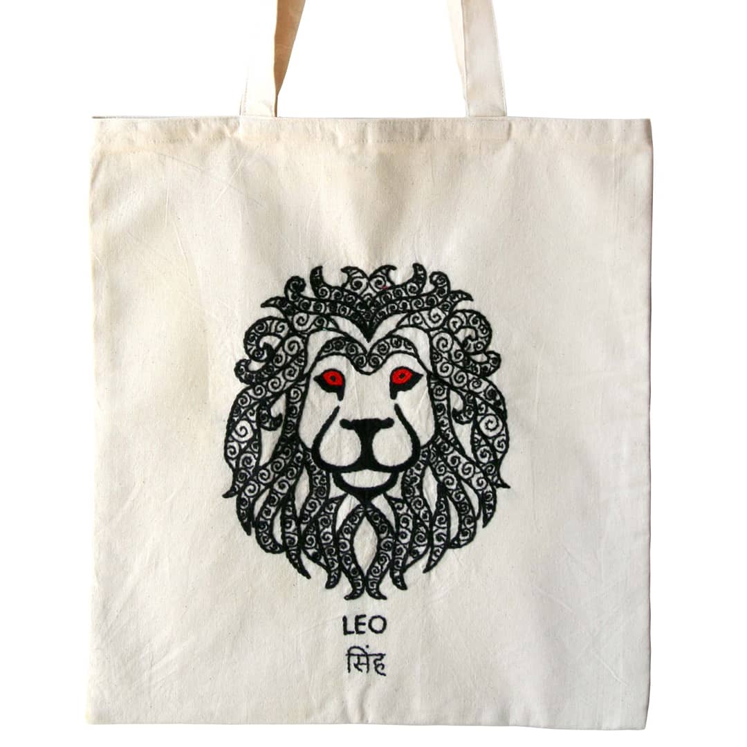We have a collection of all 12 zodiac sign hand embroidered tote bags as well.