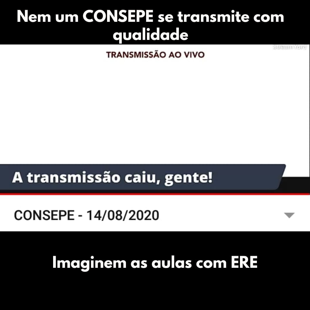 UFPAContraOERE's tweet photo. Se nem a transmissão de uma reunião a UFPA garante, imagina o ERE. #ForaEAD #AdiaConsepe https://t.co/59oU0SbHFp