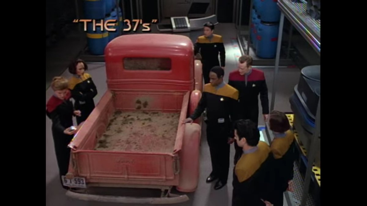 The 37's: I remember little me liking this episode a lot, most likely because Voyager landing its whole ass on a planet was (and still is) pretty damn cool, despite the diddy little legs it sits on.