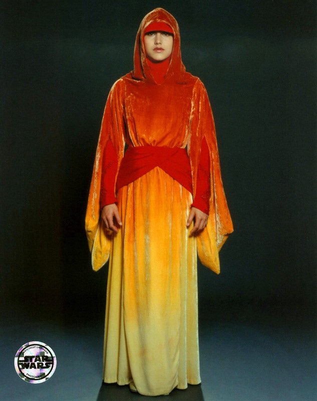 flame gown: worn by padmé and her handmaidens