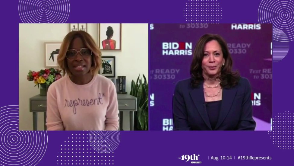 sweetadelinevt's tweet photo. "Let's sit back and think about this, Joe Biden had the audacity to choose a Black woman to be his running mate. How incredible is that? And what a statement that is," says @KamalaHarris during her first sit-down interview with @emarvelous of @19thnews.  #19Represents https://t.co/pmmIqv6msO