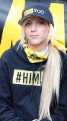 Haley Adams: homophobic agitator, founder of #/HimToo movement, frequent attendee of fashy gatherings. Associate of various Proud Boys and Patriot Prayer, though she is seen derisively in their circles. https://twitter.com/PDXshield/status/1274513880308301824 #PDXfash  #fashcard