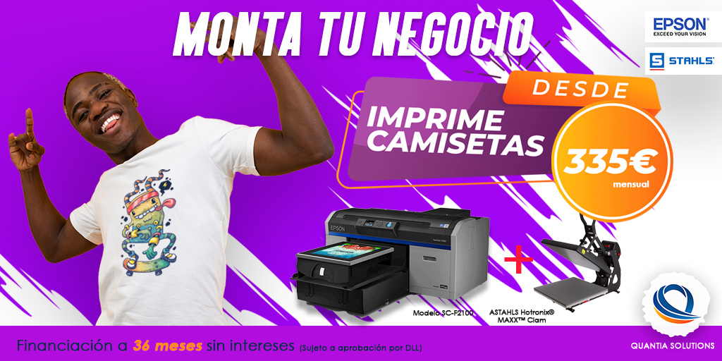 QuantiaSolutio1's tweet photo. ¡¡¡MONTA TU NEGOCIO DE IMPRESIÓN DE CAMISETAS!!!

NO DEJES PERDER ESTA OPORTUNIDAD…

#camisetas #dtg #digitalprinting #impresiontextil #epsonf2100 #quantiasolutions #directtogarment #epsonprinter #perzonalizado #directoaprenda #promocion @Epson_ES @StahlsIDDirect https://t.co/qEoo0rUiIe