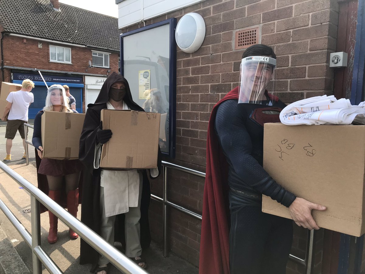 Busy day at our food hub today. Luckily we had some help unloading our summer holiday food packs from <a href="/HealthboxCIC/">Healthbox CIC</a> Superheroes!