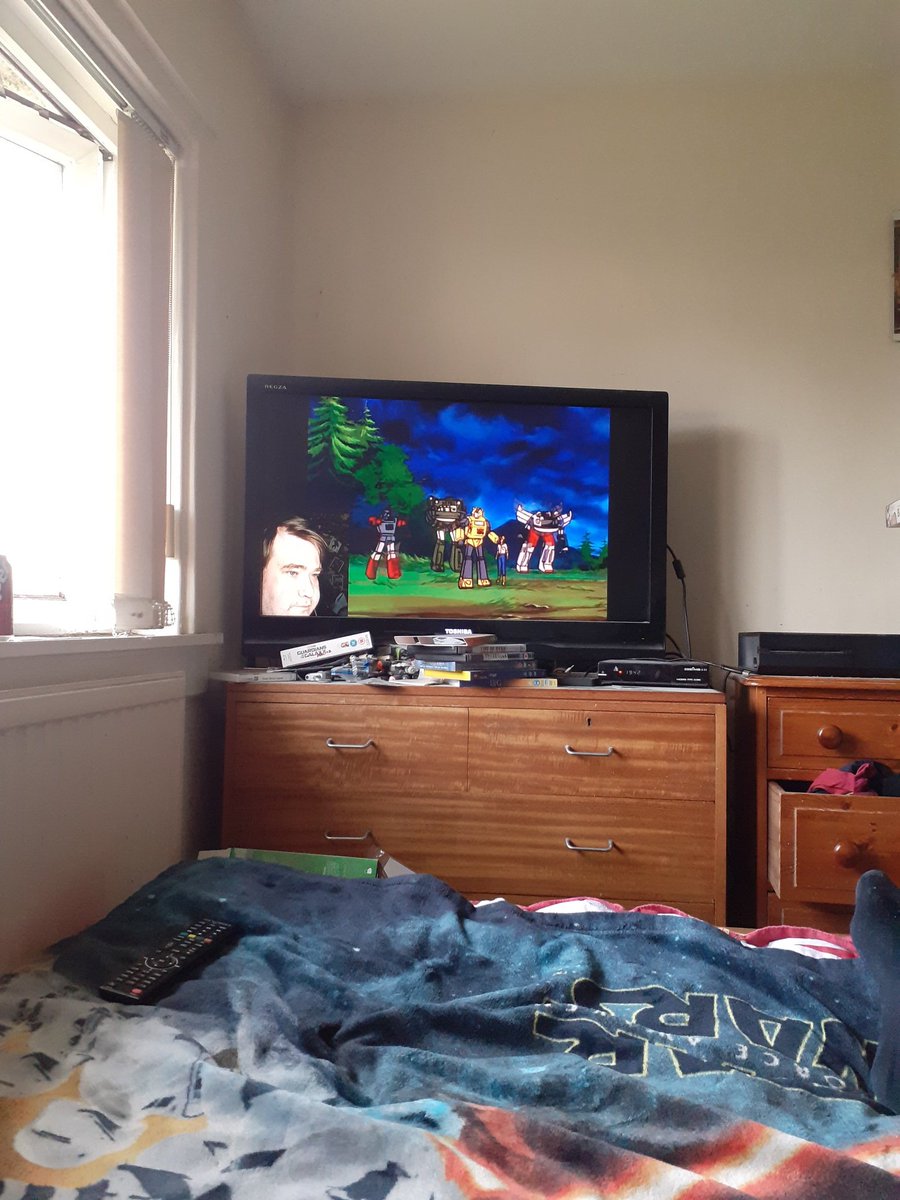 TheStu13's tweet photo. Gutted that @tfnationltd 2020 couldnt go ahead but glad that the Big Broadcast has happened. Currently watching it with my wee bro #transformersrollout https://t.co/oNXn3S7oAX