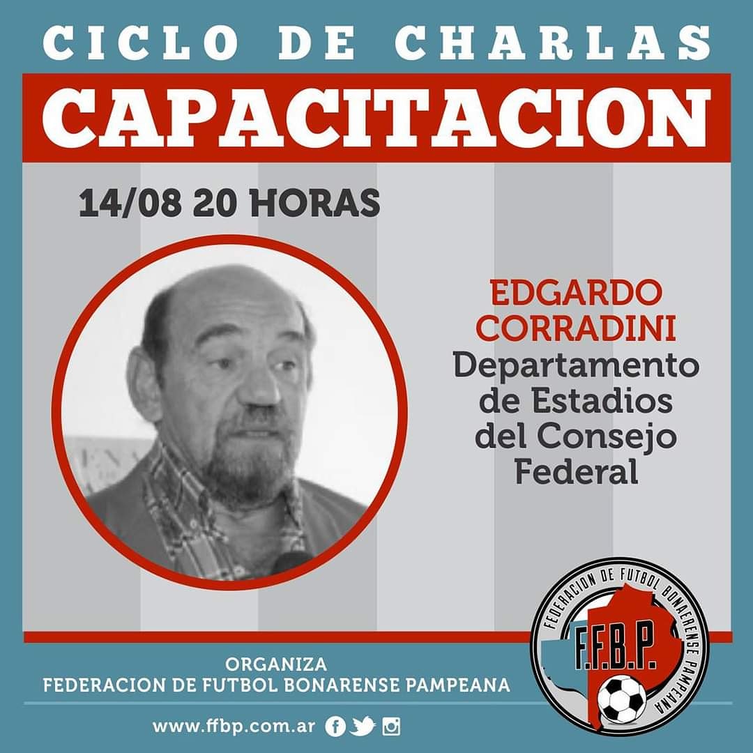 Hoy comienzan las #charlasdecapacitación organizadas por la Federación de Fútbol Bonaerense Pampeana a partir de las 20 hs. en modalidad #Zoom para las Ligas miembros de la <a href="/ffbpok/">Federación de Futbol Bonaerense Pampeana</a>