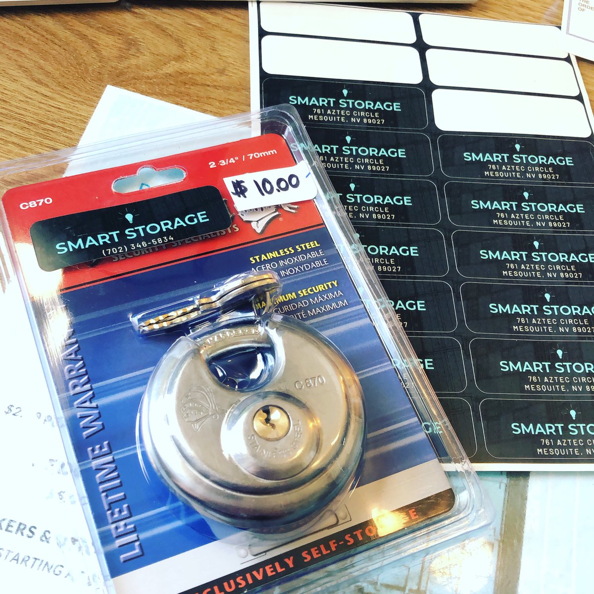 New locks are in! Probably going to have to order more return address labels, but otherwise our office is stocked! Stop by when you can, our waiting list is filling up fast #selfstorage #selfstorageunits #parking #rvparking #storage #mesquitenv