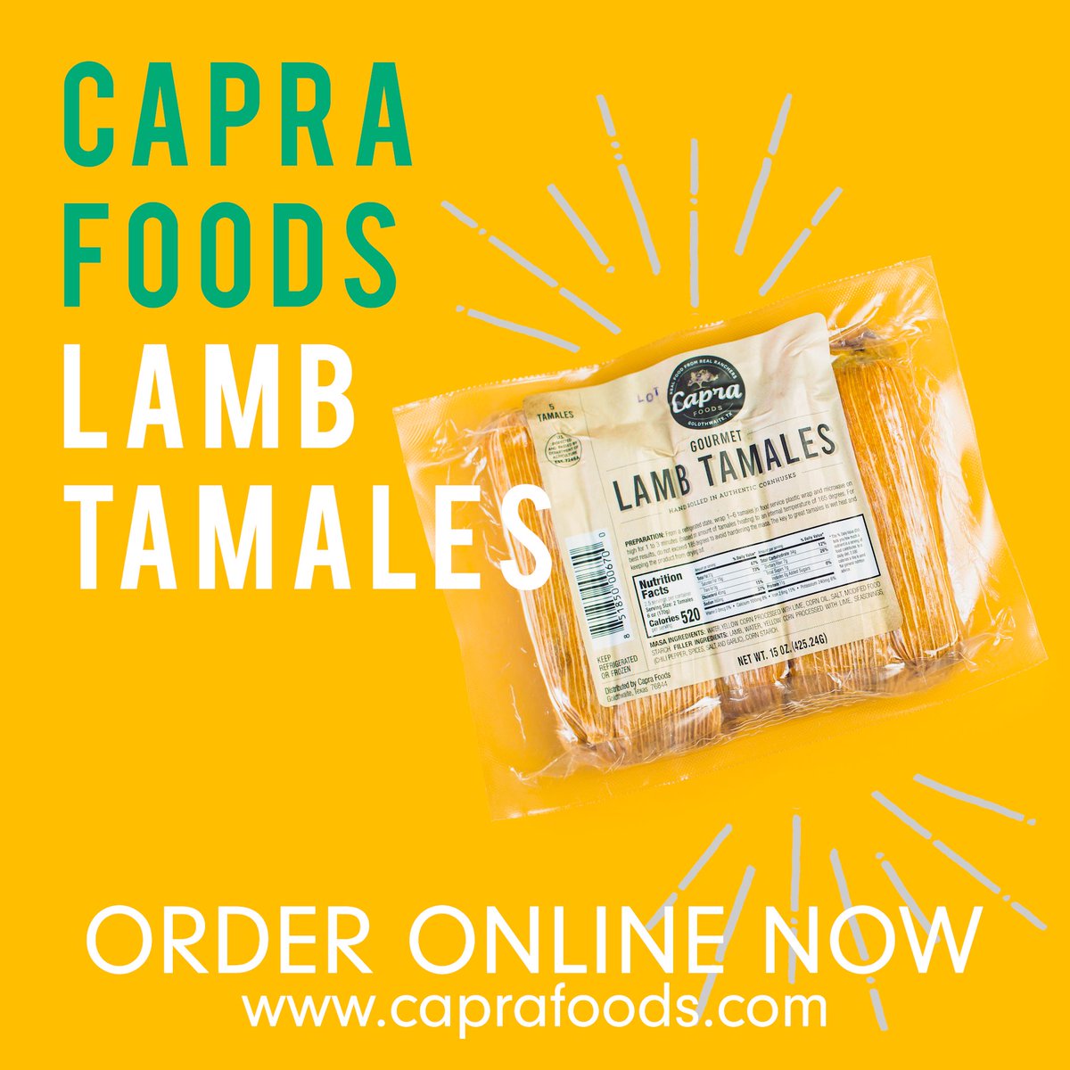CapraFoods's tweet photo. Our tasty LAMB TAMALES are available for online ordering now!!  Make sure you place your order soon before they’re all gone!  

https://t.co/wHWKcxe9fn

#nomnomnom #thedorperdifference #caprafoods #supportlocal https://t.co/qSZsiBJPBX