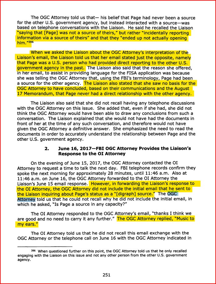 Clinesmith knew, and he lied to the IG. Music to my ears, he says, of the OI Attorney saying his forged email about Page was satisfactory.