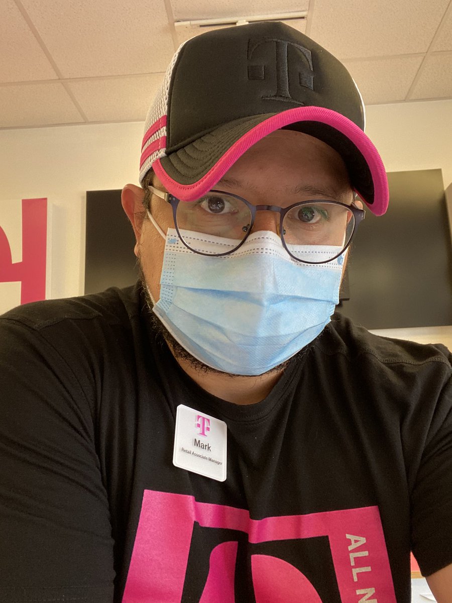 Mark_NAMOR22's tweet photo. I can wear my hat to work!?!? 
Ayyyye.....
I am the happiest @TMobile employee right now!!! 🥳🙌🏼

Let’s get this weekend poppin’!!!! 

Holler at me for some EXCLUSIVE VIP offers...Don’t get left behind! Join the greatest in wireless and come see why #MagentaPower is for you https://t.co/MhvpFjyx4l