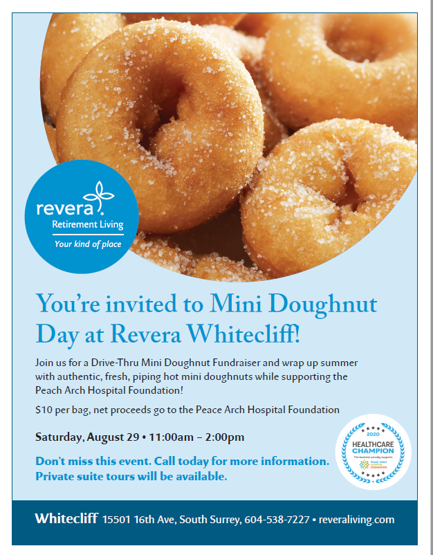 ComeShare1977's tweet photo. Did someone say Mini Doughnut Day...

Nothing beats warm mini doughnuts in the Summer! Not to mention it's for a good cause! Proceeds will go to Peace Arch Hospital Foundation. On August 29 at Whitecliff from 11am- 2pm. Save the date! https://t.co/UBqAIgI2Uh