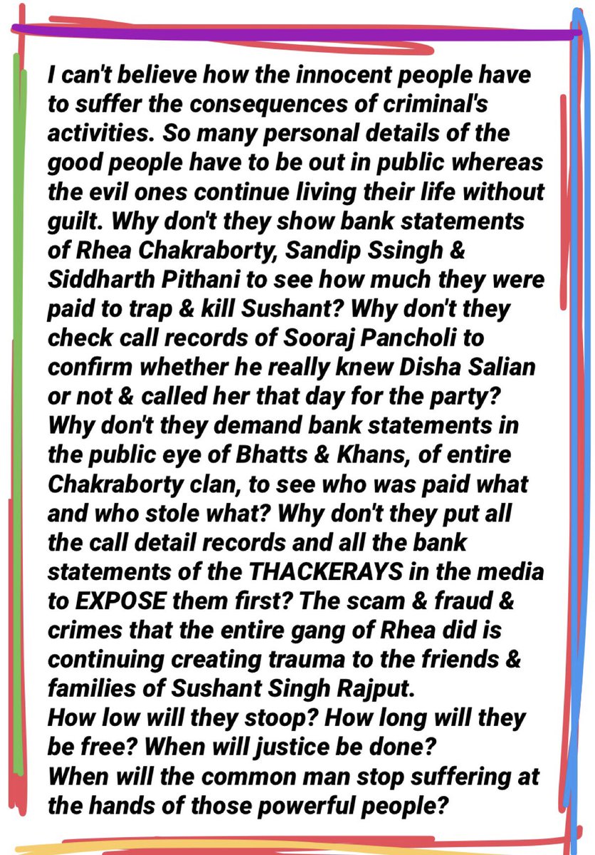 AlmElm2020's tweet photo. @ron__45 Sad that the good ppl have to prove their innocence. When is the PR going to stop targetting the honest ppl? When is the highest power in justice system of India start arresting the actual criminals? #CBIForSSR #SCForSSR #CBIForSushant #JusticeforSSR #JusticeForSushantSinghRajput https://t.co/7VYcFVpmK9