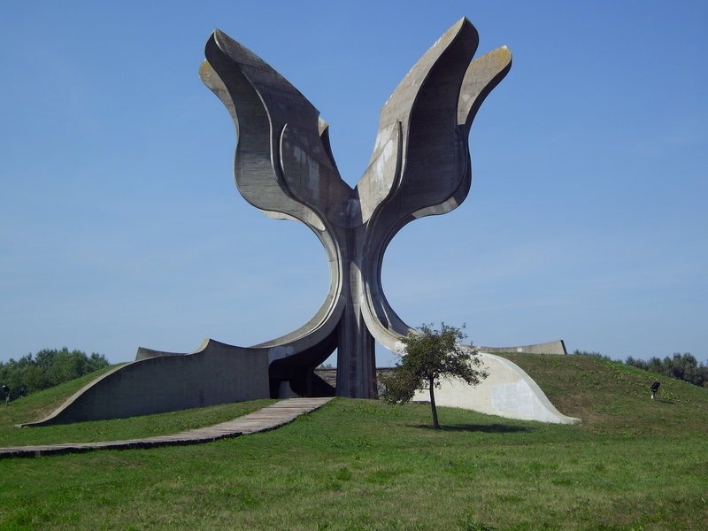 "At Jasenovac in Croatia, where the “Stone Flower” monument watches over the site of a former concentration camp, a museum complex hosts annual remembrance gatherings where many hundreds of attendees swarm through the park on the anniversary of the camp’s liberation."