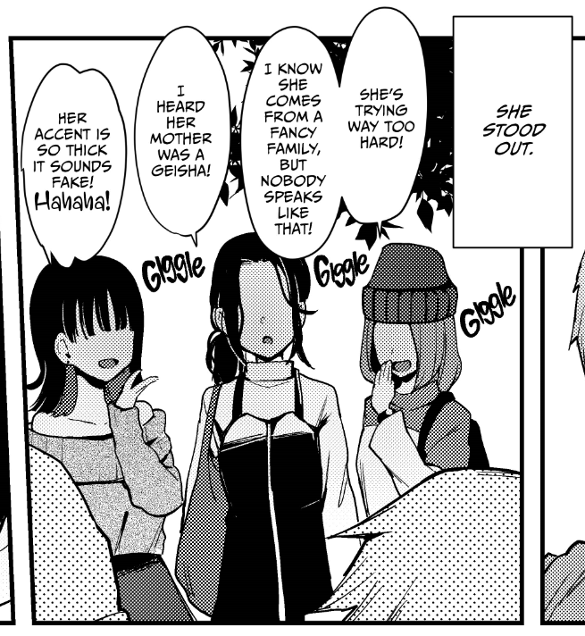 2/11) First of all, an analysis of how Chōko's Kyoto-ben and accent are perceived within the work itself. Everyone perfectly understands her (as does the reader) but other characters think that her accent is way too thick, so much so that some believe that she's faking it.