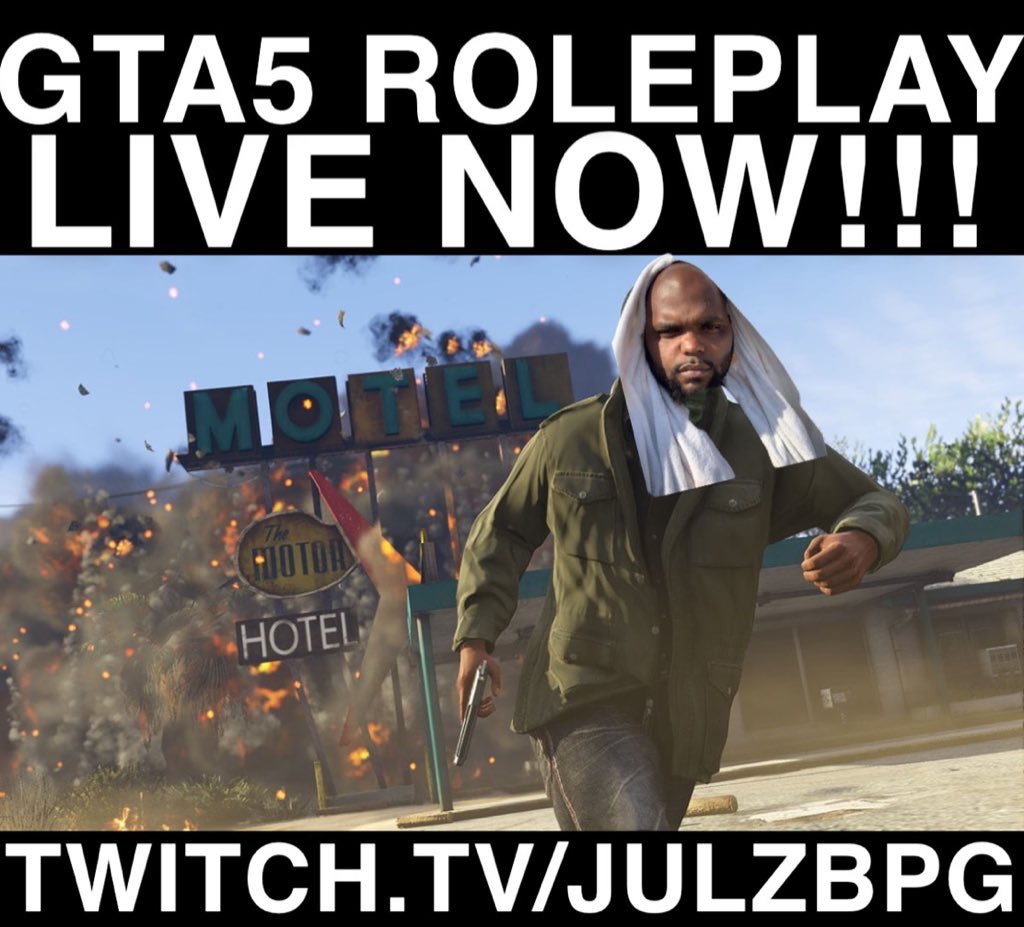 ZaddyJuLz's tweet photo. LIVE NOW!!!!

#WatchMixer #ContentCreator #Gamer #Gaming #Xbox #XboxOne  #Microsoft #Playstation4 #Sony #pc #microsoft #twitch #twitchstreamer #ubisoft #rockstar #gta5rp #BPG #BloodPackGaming @watchmixer @twitch @gtav https://t.co/OEzMjhKrmw