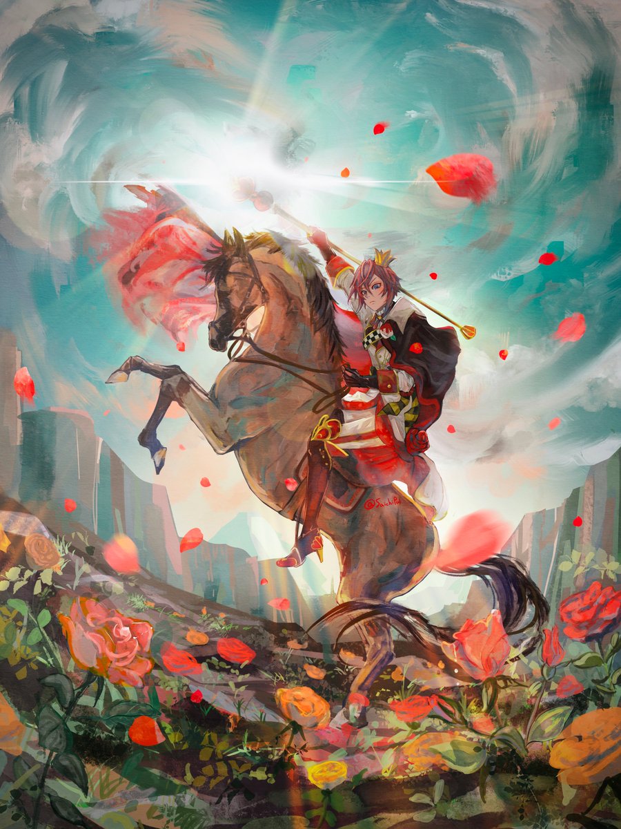 riding horseback riding flower crown horse petals solo  illustration images