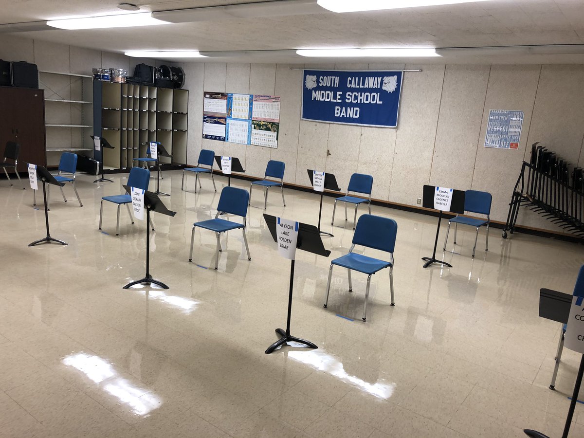 socallawaybands's tweet photo. South Callaway Bands and Choir are ready to kick off a brand new school year on Monday. While our rehearsal spaces might look a little different, our high expectations for excellence remain the same. #SCband60 #SCchoir60 #SCMSbands 🎶 #SCPride21 https://t.co/jtflAUlyNM