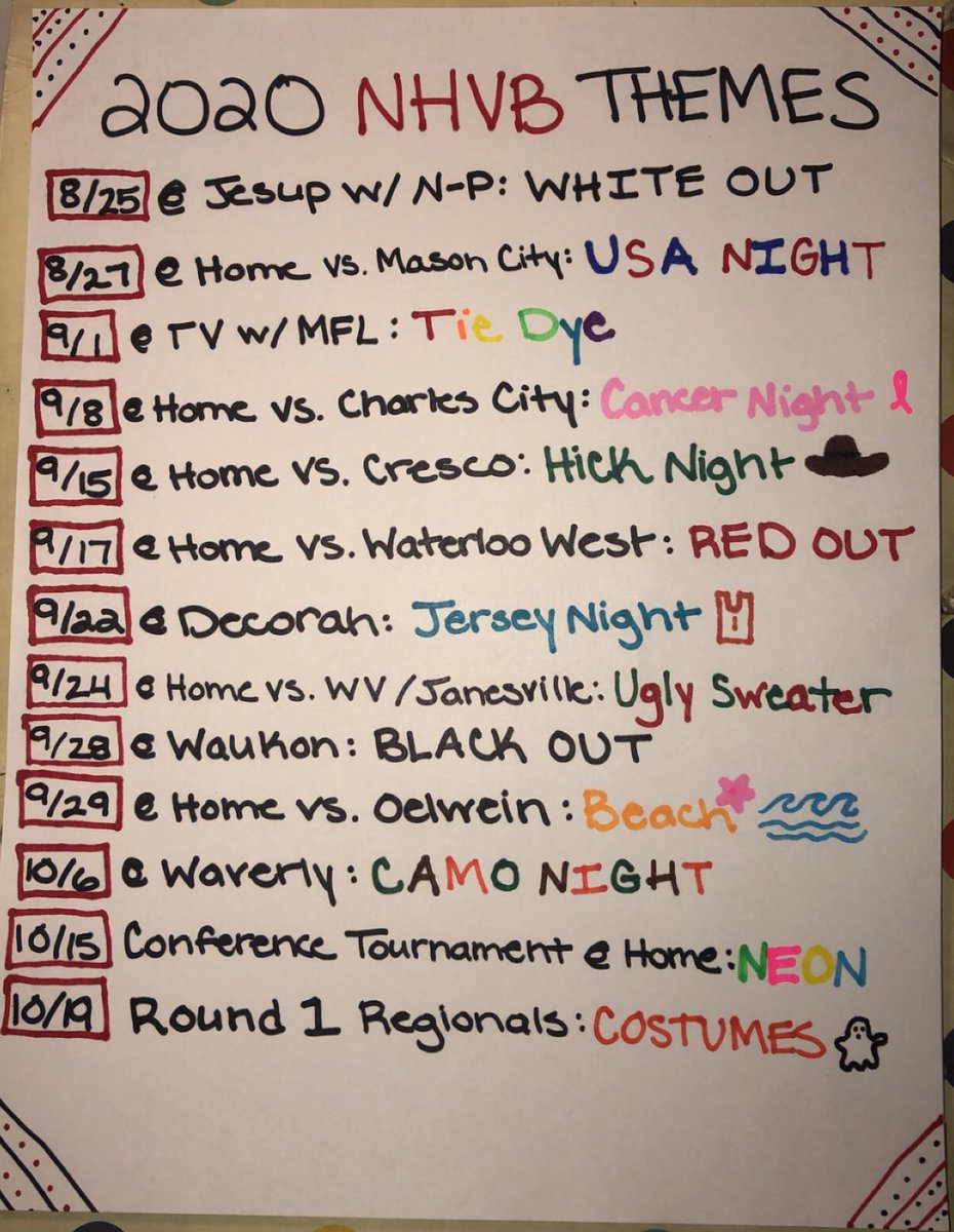 Check out the themes for the 2020 NHVB SZN!!!🏐 #gosaws #whateverittakes