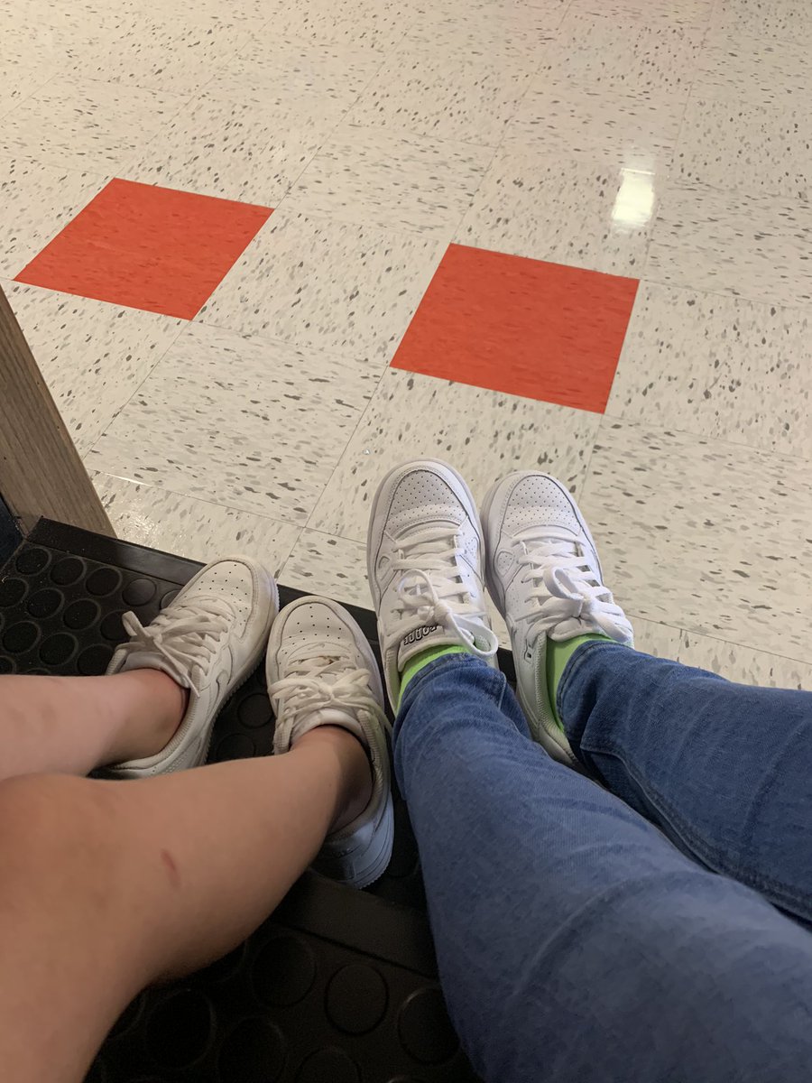 CoachMawson's tweet photo. When you and a student have matching shoes! You have to stop and take a pic! #iamwfisd #zundykidsdeserveit #bethelight #day2 https://t.co/gHIdMSxdKD