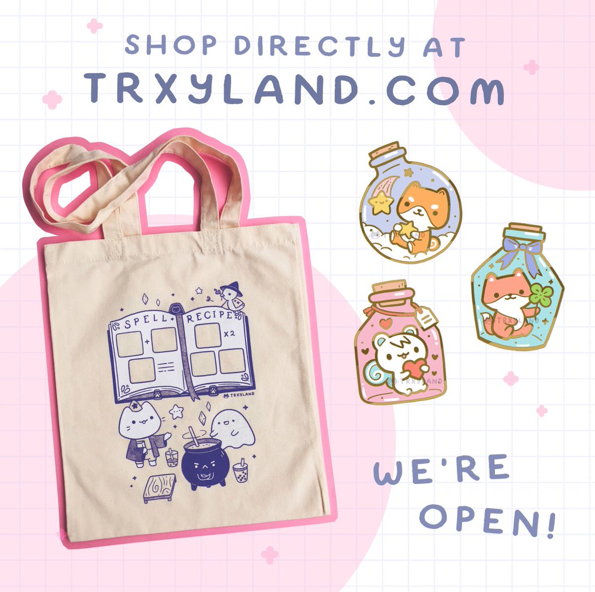 My new shop is now open! ?✨Shop the new Matcha & Sweets series and Potion Pals series, link in thread! 

Plus 15% off selected items for the next one week✨

RTs are much appreciated!? 