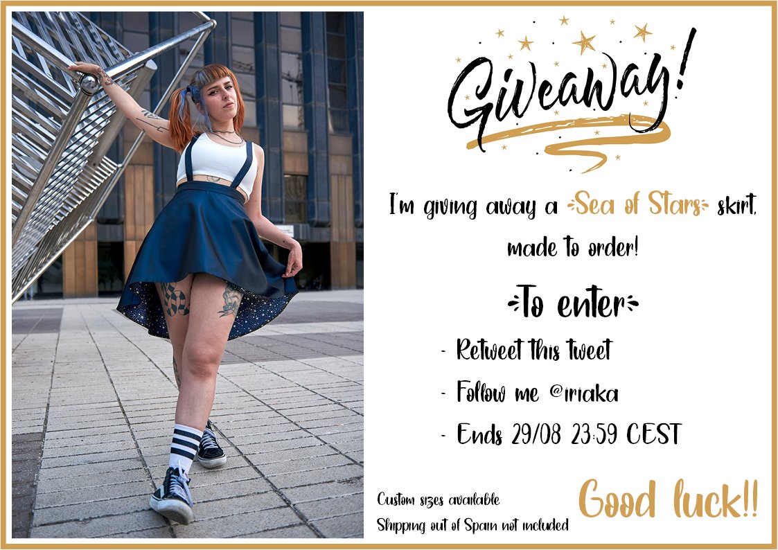 iriaka's tweet photo. ✨GIVEAWAY✨
I'm giving away a "Sea of Stars" skirt! Made to order for the winner :)

To enter:
- Retweet this (no QRT!)
- Follow me
- Ends 29/08 23:59 CEST

Details of the skirt in my etsy: https://t.co/RIfpikVGaD

✨Good luck!!!!!✨ https://t.co/wkby3saPKw