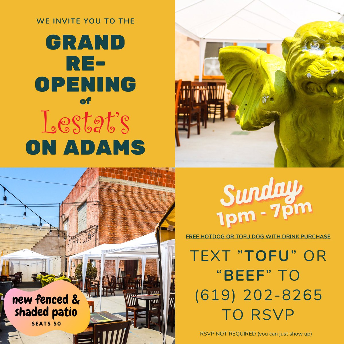 lestatscoffee's tweet photo. Hi Twitter! It’s been a minute. But guess what... WE’RE RE-OPENING at ADAMS! https://t.co/qCC6MZj1PV