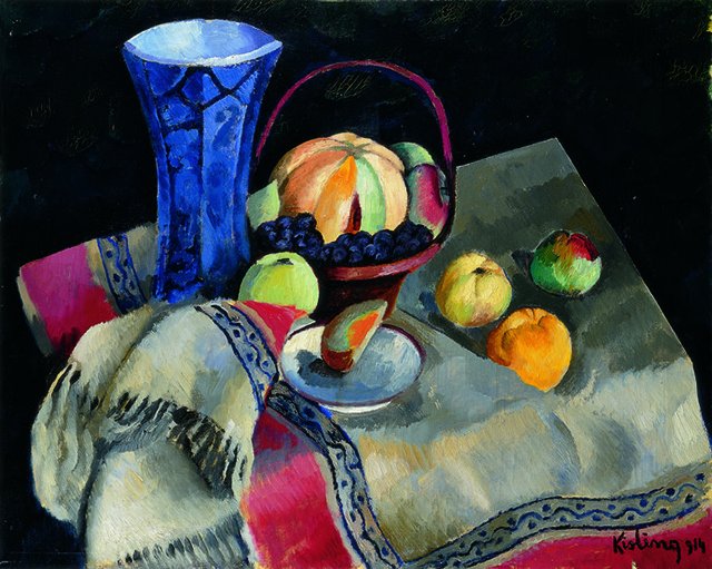 モイズ・キスリング、【青い花瓶と静物】、希少な画集画、新品高級額 額装付 モイズ・キスリング『青い花瓶のある静物』1914年 プティ・パレ美術館