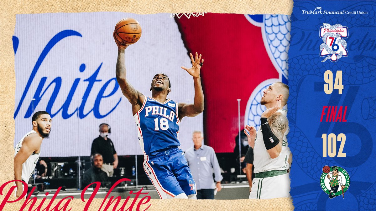 sixers's tweet photo. Final.

#PhilaUnite https://t.co/JEwl3nuLhX