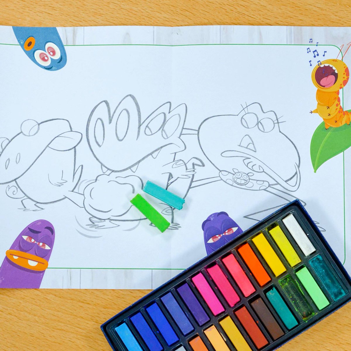 Each set comes with a mini coloring book feat. my art 