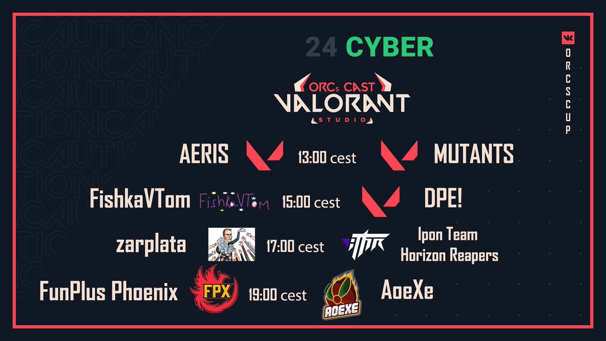 24cyber ORCs Cup#10
Tomorrows schedule:
<a href="/FishkaVTom/">FishkaVTom</a> <a href="/FPX_Esports/">FPX</a> <a href="/aoexe0007/">Aoexe</a> 

🎦twitch.tv/orcscup
📃goodgame.ru/cups/orcs-cup-…