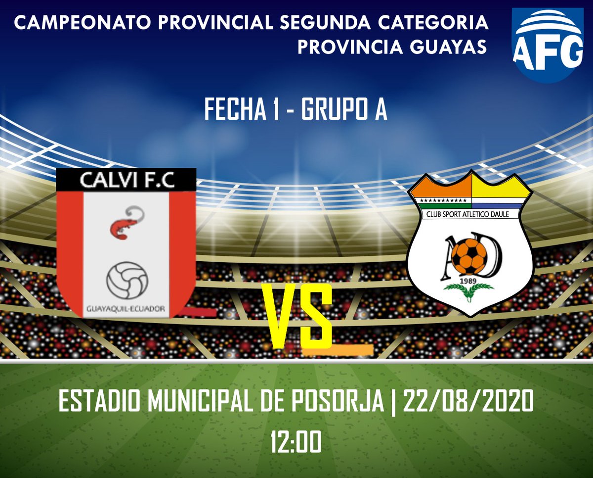AsoGuayas's tweet photo. Sábado 22 de agosto
Estadio #MunicipaldePosorja
12h00 @Calvifc1 vs #AtleticoDaule 
Torneo AsoGuayas #SegundaCategoria https://t.co/995I4rBRjz