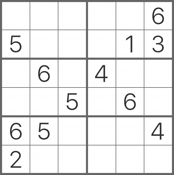 Sudoku 6x6 - Médio 