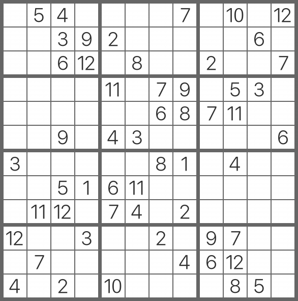 Sudoku 12x12 - Médio 