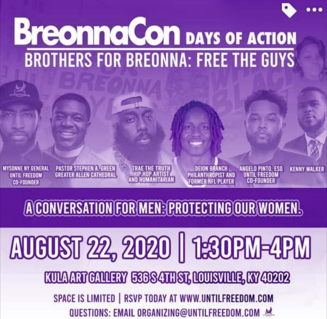 My spirit won't rest til I speak on this  #BreonnaCon situation some more. One of the things I noticed is that in every promotional photo,  #BreonnaTaylor's name is absent & her face is faded or obscured while the images & names of others are clearly seen.That is the problem.