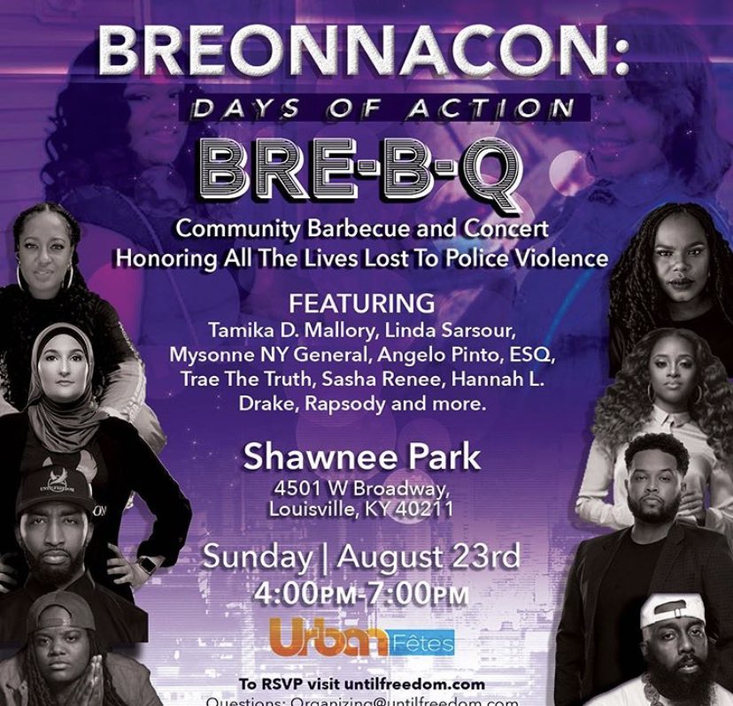 My spirit won't rest til I speak on this  #BreonnaCon situation some more. One of the things I noticed is that in every promotional photo,  #BreonnaTaylor's name is absent & her face is faded or obscured while the images & names of others are clearly seen.That is the problem.