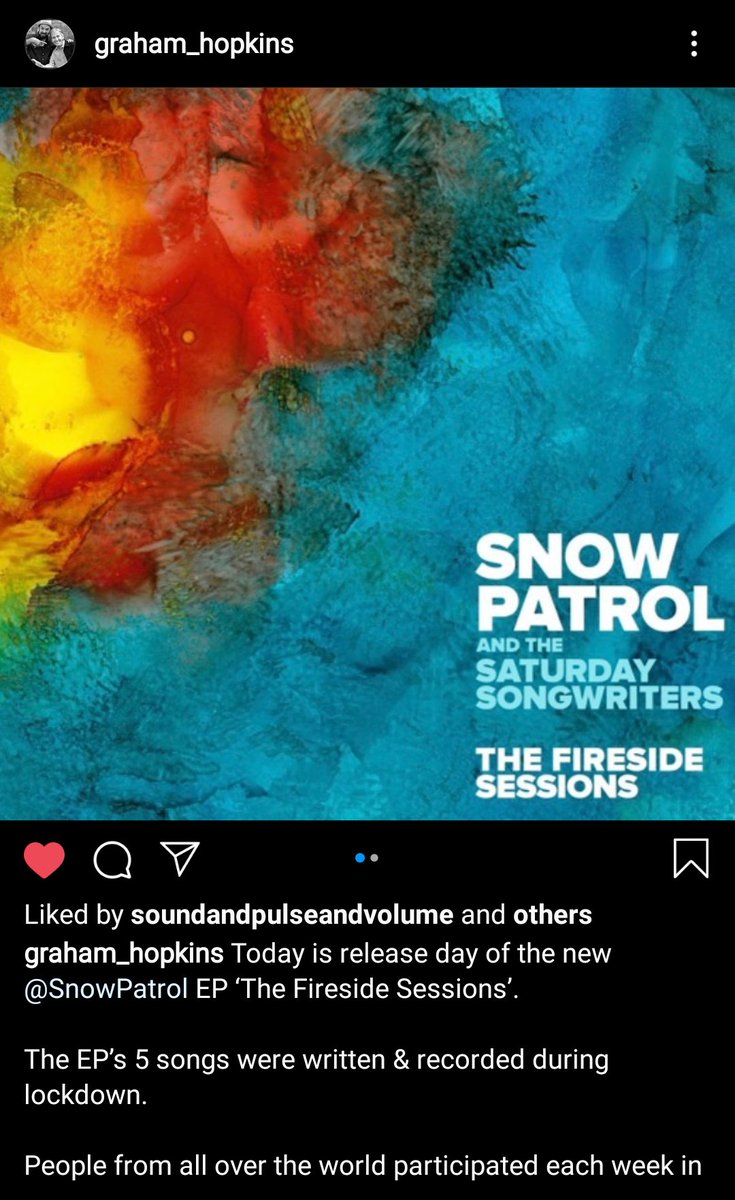 TeamWine's tweet photo. A wonderful message from "The Fireside Sessions" drummer, Graham Hopkins.

#snowpatrol #grahamhopkins #garylightbody #saturdaysongwriters #thefiresidesessions https://t.co/bk24shw7Ne