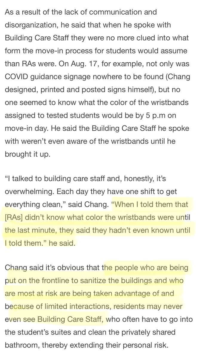 A reminder that building care staff never left and continued to work, even after <a href="/Cornell/">Cornell University</a> shut down this past March.

Frontline workers in every dorm cleaning all contact points each day. Entering student rooms to sanitize private bathrooms. No hazard pay, limited communication.