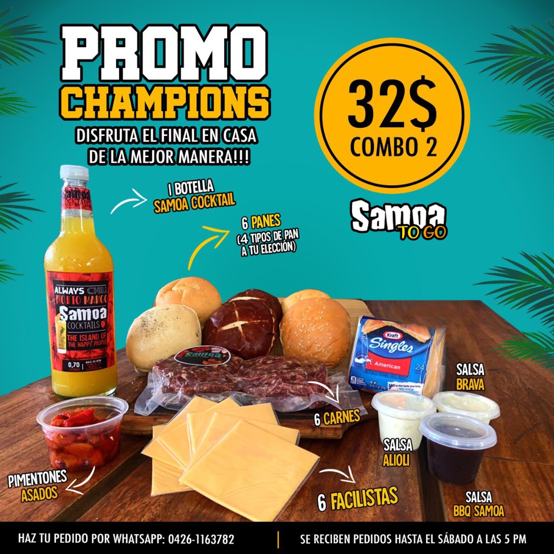 SamoaGroup's tweet image. Combo 2 para el fin... hamburguesada y el bar en tu casa!... mejor plan imposible!!!
