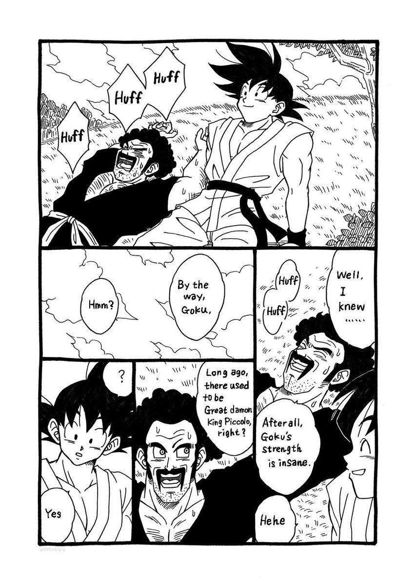 読みたいとコメントくださった方がいてうれしかったので、Google翻訳使ってがんばってみました。
Goku and Satan.
A story after the battle of Buu.(1/2)
Sorry,my English is bad?? 