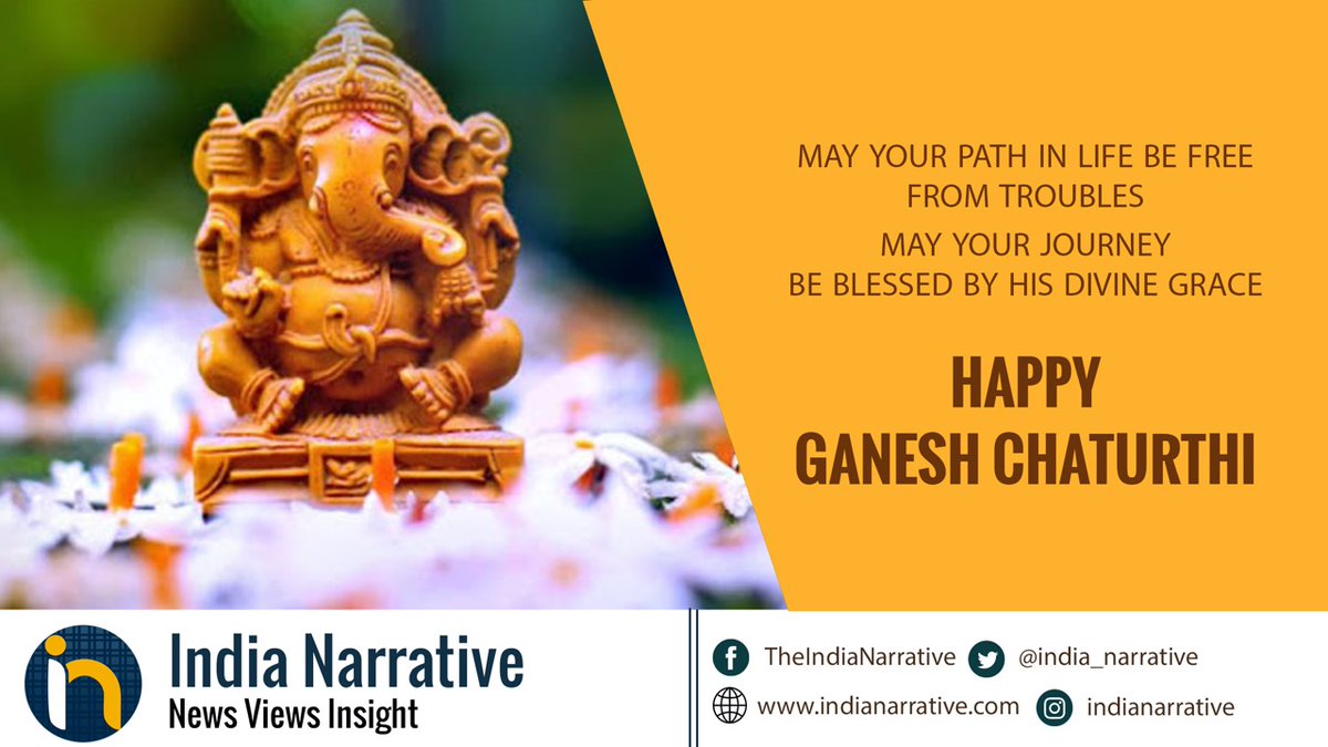 india_narrative's tweet photo. On the auspicious occasion of #GaneshChaturthi we wish everyone good health and life
#INCard #IndiaNarrative https://t.co/Py9V9b2EyJ