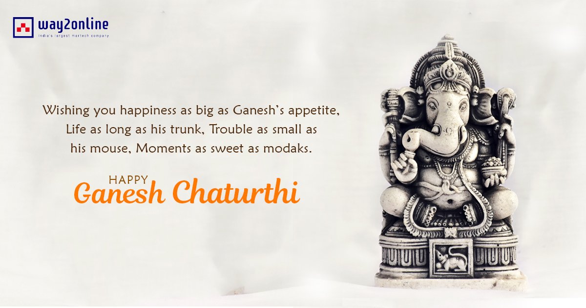 TheWay2Online's tweet photo. Way2Online wishes ypu a very happy Ganesh Chaturthi to you and your family. 
#GaneshChaturthi  #wishes #Way2online https://t.co/RJ8X3XrOvJ