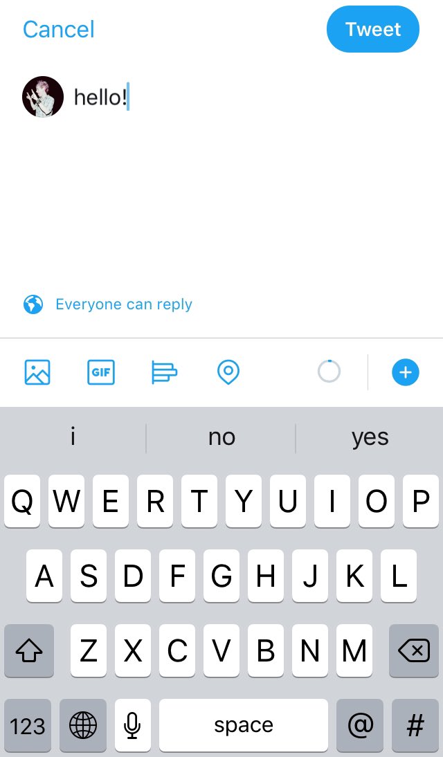 using your keyboard, type out what you would like to tweet.